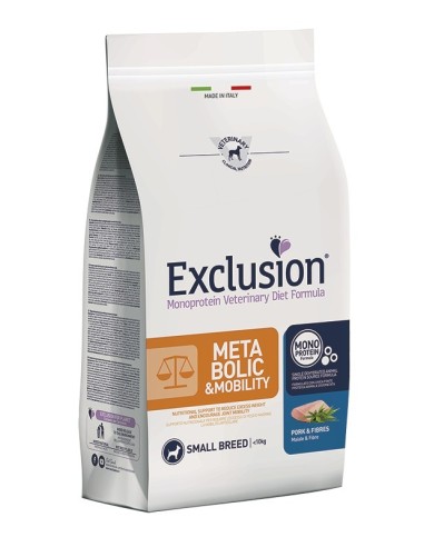 Exclusion Diet Metabolic & Mobility Small Breed Maiale e Fibre Cane 2 Kg