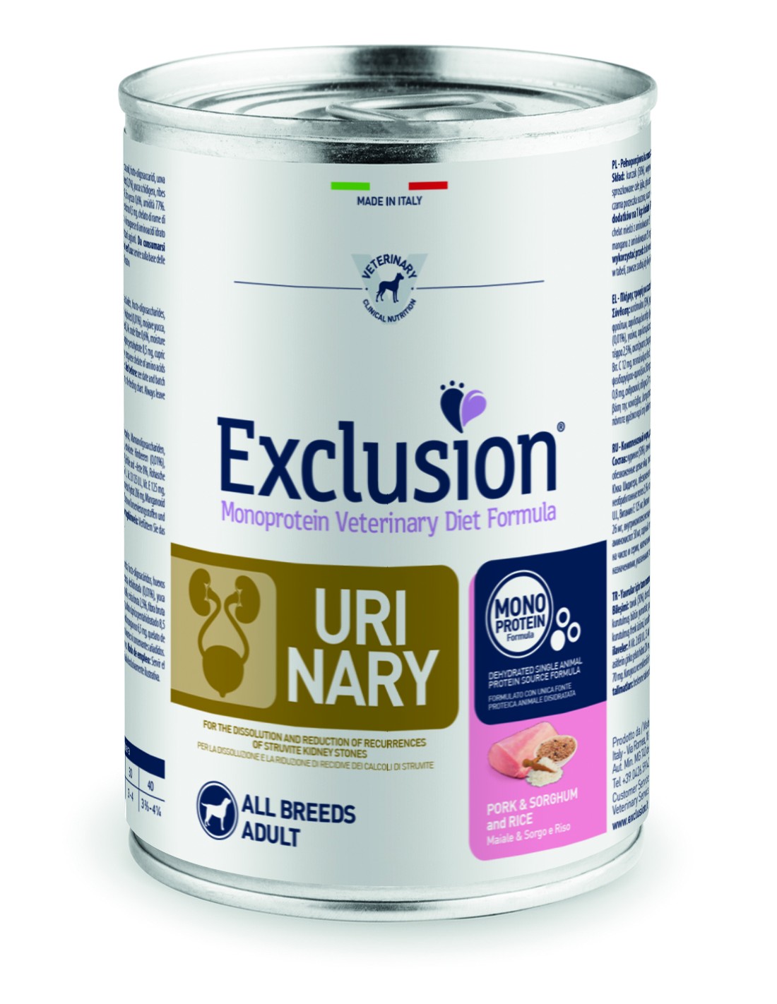 Exclusion Diet Urinary Small Breed Maiale Sorgo e Riso 2Kg